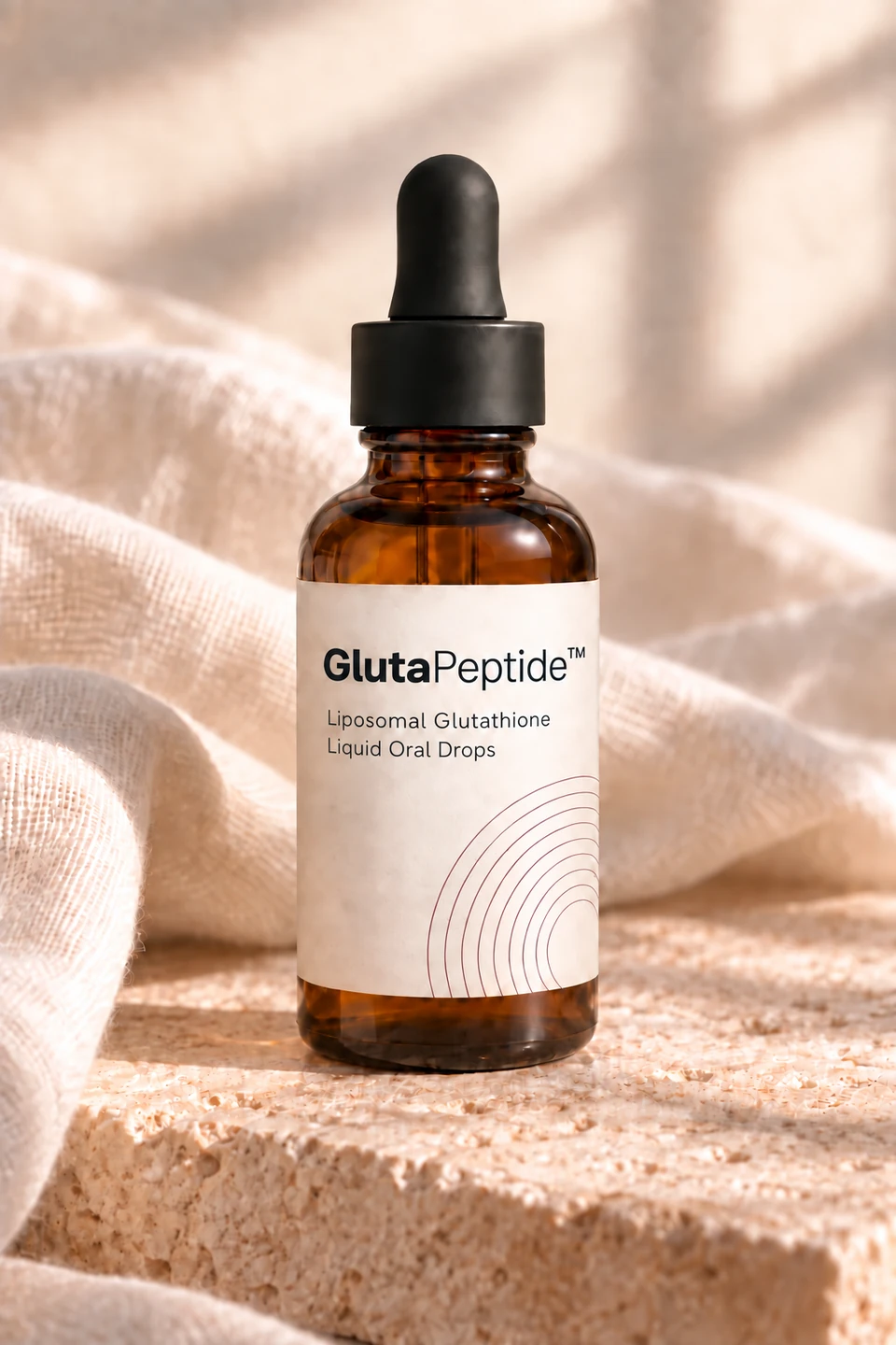 GlutaPeptide'i pudel soojal kivipinnal pehme linase kanga kõrval